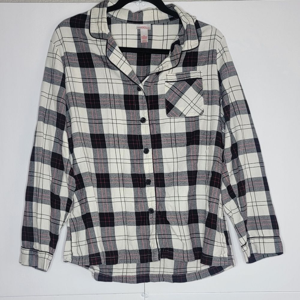 Wondershop Plaid Button-Up Sleepwear Top Women’s XL
